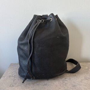 VTG Carla Marchi Italian Leather Drawstring Bucket Bag  - SEE CONDITION